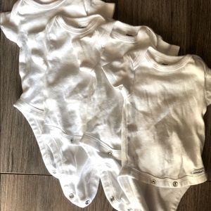 4 Pack White Baby Onesie